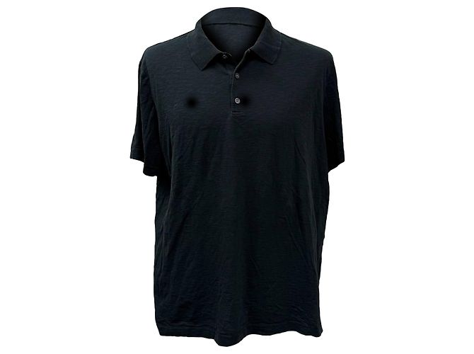 Polo texturizado de manga curta Theory em algodão preto
