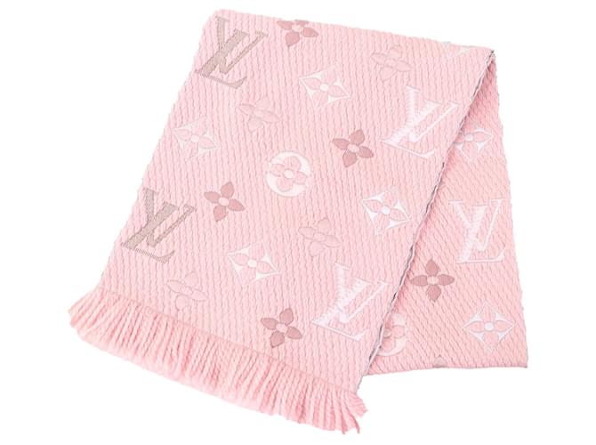 Louis Vuitton Escharp Logo Mania Rainbow Crystal Wool Scarf Pink Cotton  ref.2371616