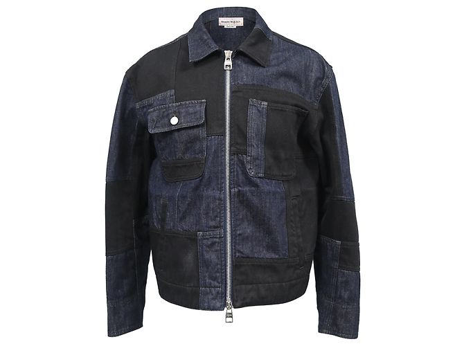 Chaqueta Patchwork Alexander McQueen en Denim Multicolor
