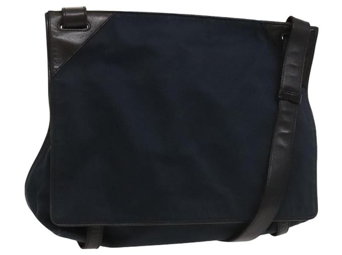 Autre Marque Borsa a Spalla Bottega Veneta Cotone Blu Navy 113038 Auth 129164