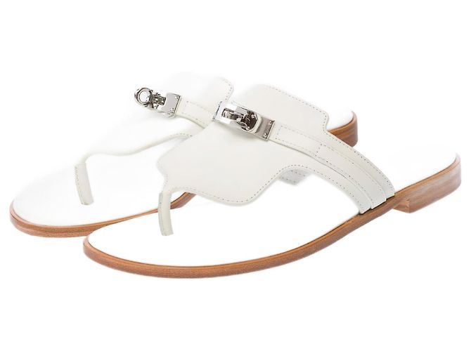 Kelly Hermès Scarpa HERMES in Pelle Bianca - 102743 Bianco