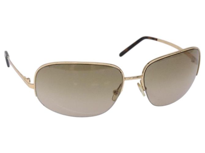 Occhiali da sole PRADA Metallo Oro CC Auth yk18756 D'oro