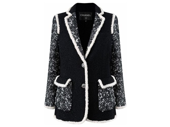 Chanel 13K$ Runway Black Jacket Sequin Embellishment 34 FR