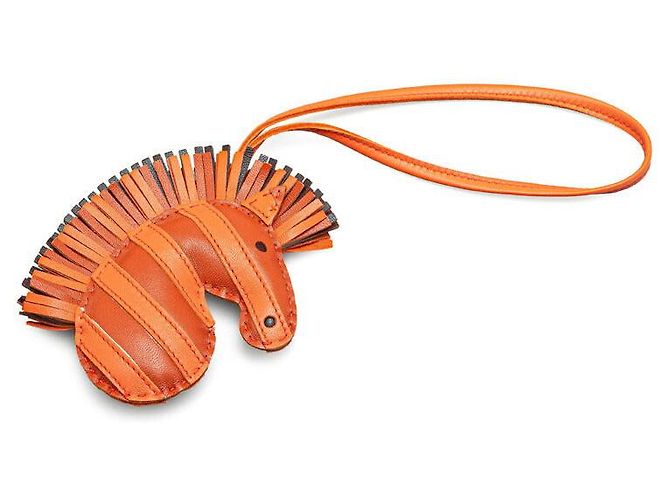 Charm per borsa Hermès Zigzag Savane Agneau Milo Marrone