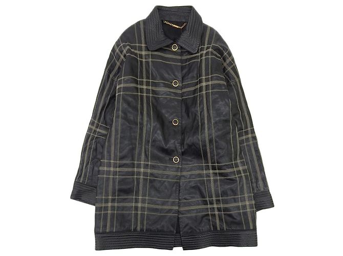 Schachbrett-Lederjacke Anagram Loewe Schwarz