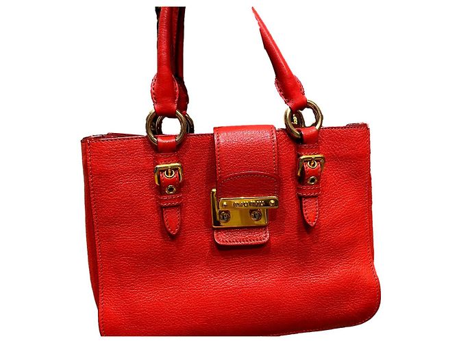 Sac à main Miu Miu en cuir rouge