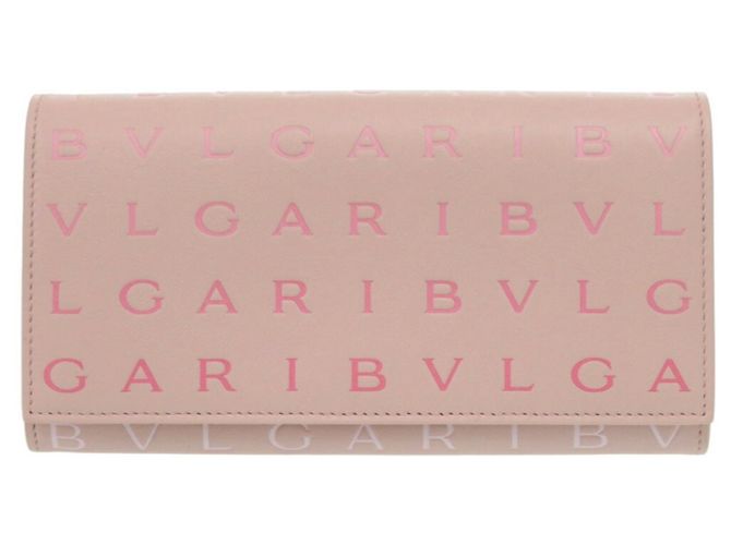 Bulgari Cartera larga de cuero rosa Bvlgari