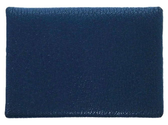 Hermès Calvi Duo Chevre Card Case Blue Dark blue