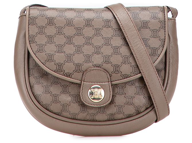 Céline Cruzada de cuero Macadam marrón de Celine Castaño