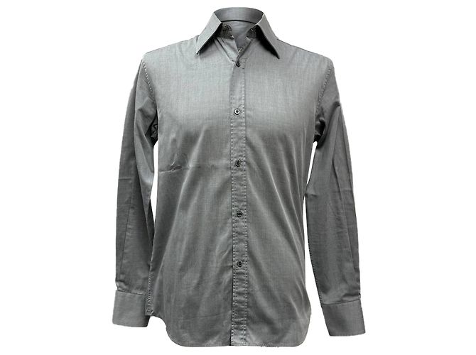 Camisa Botonada Gucci en Algodón Gris