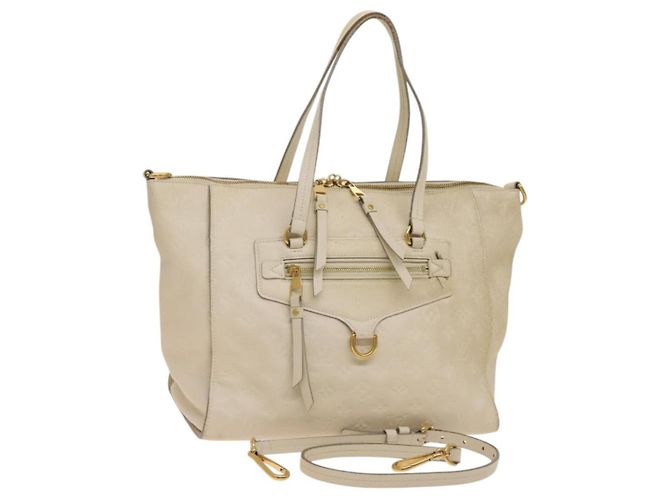 LOUIS VUITTON Borsa Monogram Empreinte Lumineuse PM 2way Bianca M93411 Auth 130404 Bianco