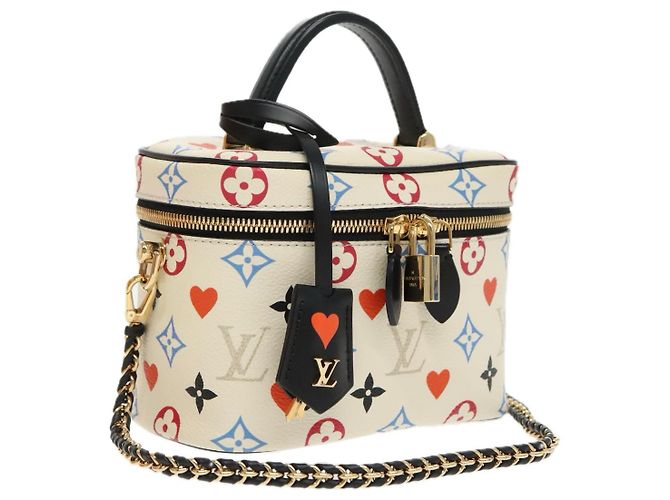 LOUIS VUITTON Monogram Game On Vanity PM Handtasche Weiß M57458 LV Auth 95387SM