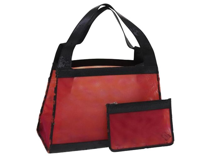 CHANEL Handtasche aus Nylon rot CC Auth EC1000