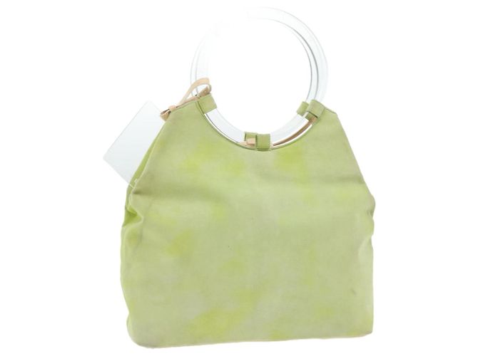 Céline Borsa a mano CELINE in suede verde Auth 53736V