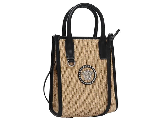 Bolsa VERSACE Raffia 2way Bege Auth EC392AV