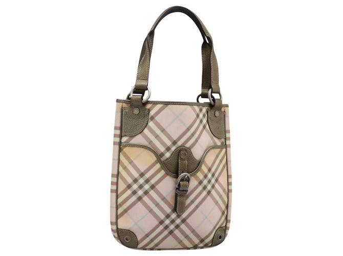 Burberry Borsa Tote Nova Check in PVC Rosa Auth BD898