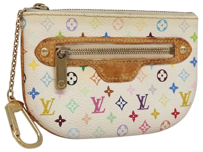 LOUIS VUITTON Monogramm Multicolor Pochette MM Tasche Weiß M60028 LV Auth 110453