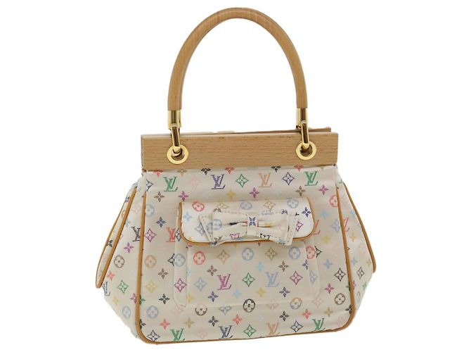 LOUIS VUITTON Borsa a Mano Abelia Monogram Multicolore Satin Bianco M92936 LV 32798SV