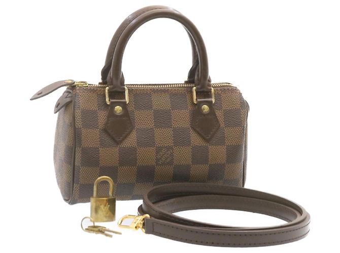 LOUIS VUITTON Damier Ebene Mini Speedy Handtasche SP Order LV Auth 23260SM