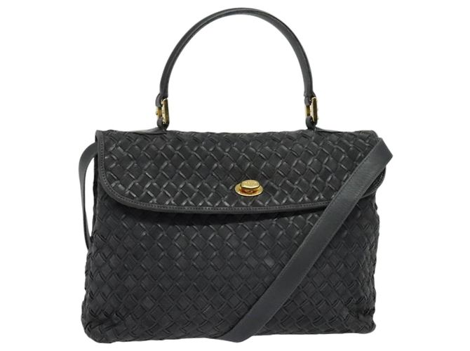 BALLY Sac à main en cuir 2 voies gris or Auth bs27967 Marron Doré
