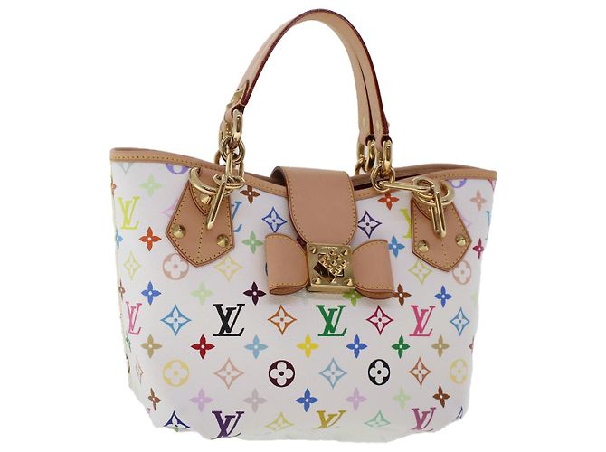 LOUIS VUITTON Monogramm Multicolor Annie MM Tote Bag Weiß M40307 LV Auth hk795SM