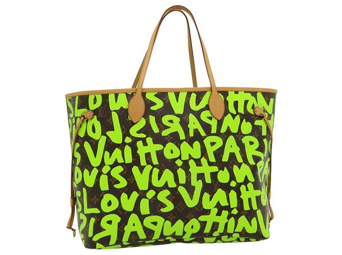 LOUIS VUITTON Borsa Tote Neverfull GM Monogram Graffiti Verde M93703 LV Auth 29943SM Verde chiaro Monogramma