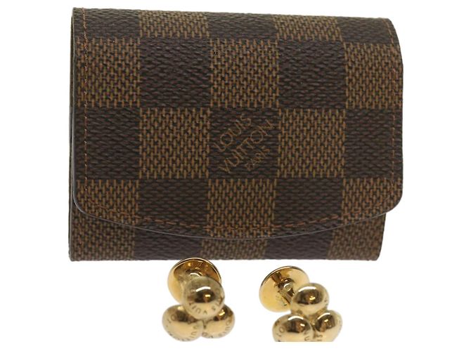 LOUIS VUITTON Estuche para Pulseras Damier Ebene M30964 LV Auth ac2763V
