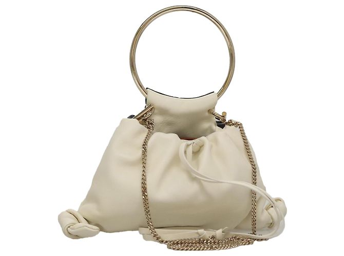 Chloé Chloe Arlin Hand Bag Leather 2way White Black Auth 107511V