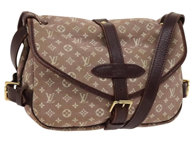LOUIS VUITTON Monogram Idylle Saumur PM Shoulder Bag Sepia M40669 LV Auth BD1733 Brown  ref.2374977