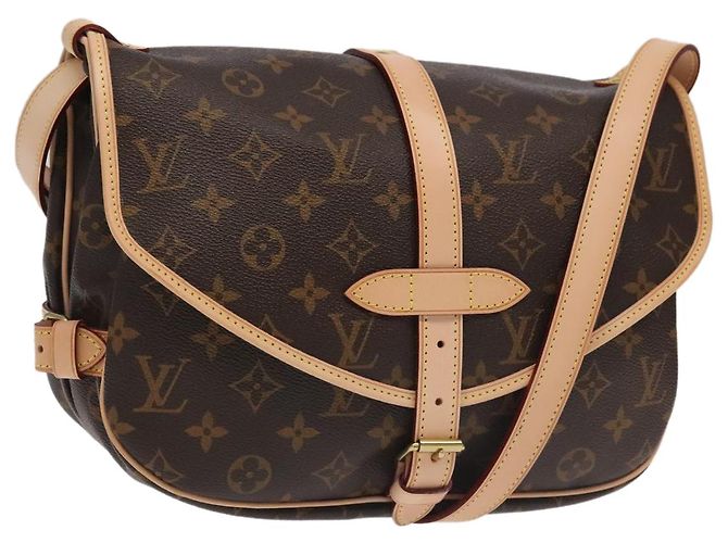 LOUIS VUITTON Bolsa de Ombro Monogram Saumur 30 M42256 LV Auth 103095SV