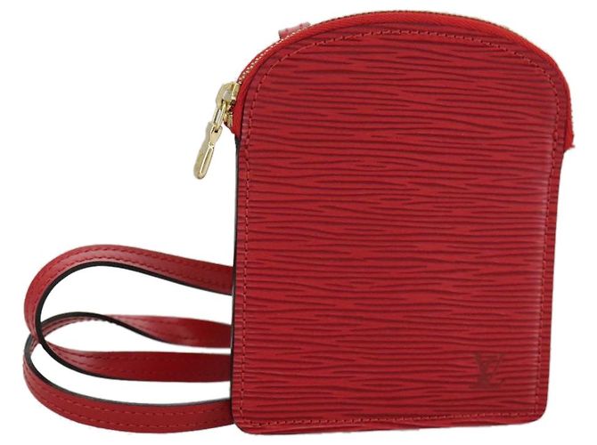 LOUIS VUITTON Epi Pochette Secret Accessory Pouch SPO Red LV Auth 95155SV