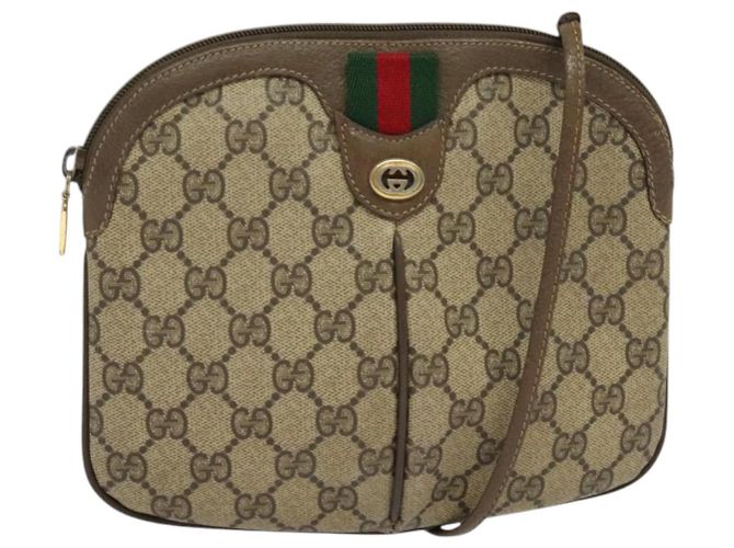 Sac Sherry Line GG Supreme Web de GUCCI en PVC beige et or 904 02 047 Auth ep9738 Doré