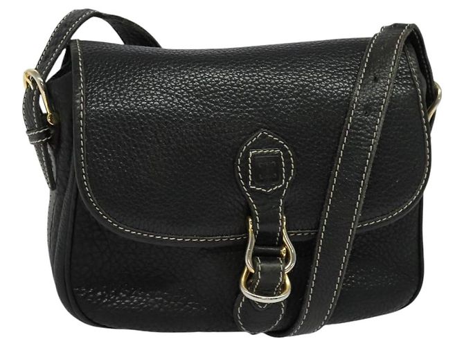 Céline Bolsa de Ombro CELINE em Couro Preto e Ouro Auth bs26612 Dourado