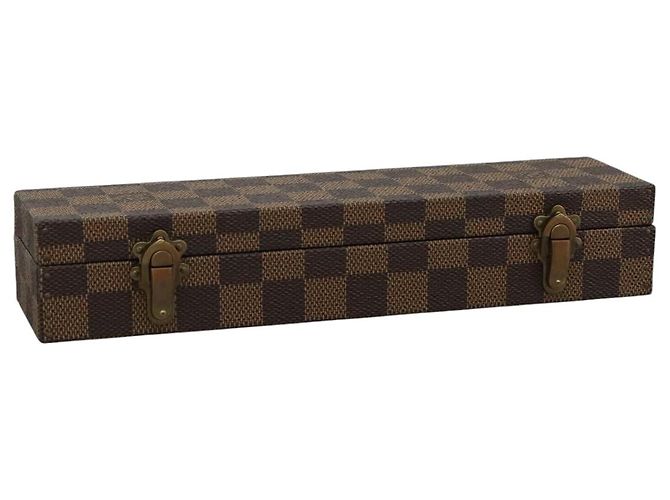 LOUIS VUITTON Damier Ebene Uhrenetui Zubehör Etui LV Auth 95137SV