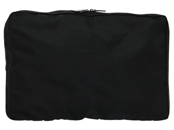 PRADA Reisetasche Nylon Schwarz Silber Auth 129117