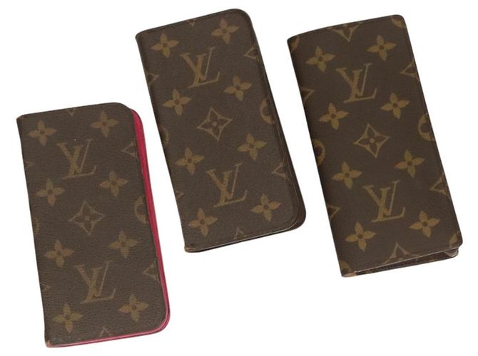 Funda para iPHONE Monogram LOUIS VUITTON 3Set LV Auth bs27233 Monograma