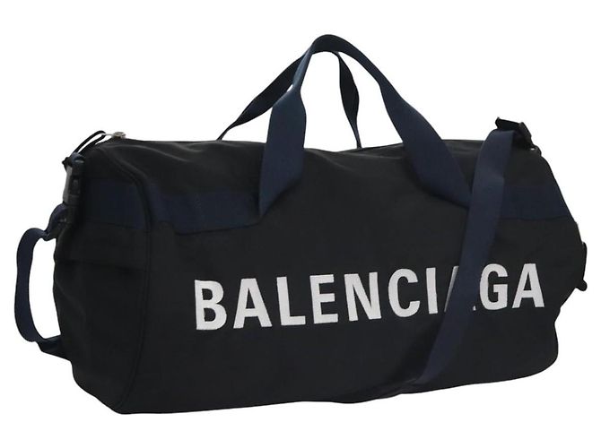 Borsa Boston in tela nera e argento Balenciaga Auth mr1018V Nero