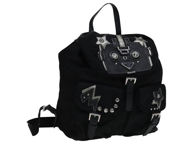 Zaino PRADA in nylon nero Auth 112941V