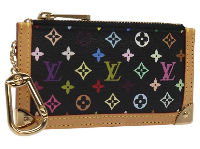 LOUIS VUITTON Pochette Cles Monogram Multicolore Sac Noir M92654 Auth EC410SV