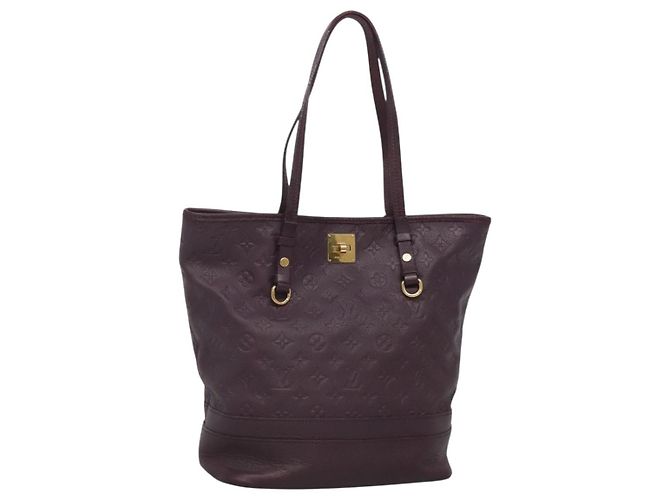 LOUIS VUITTON Bolsa Citadines PM Monogram Empreinte Roxa M94049 LV Auth bs25756 Roxo