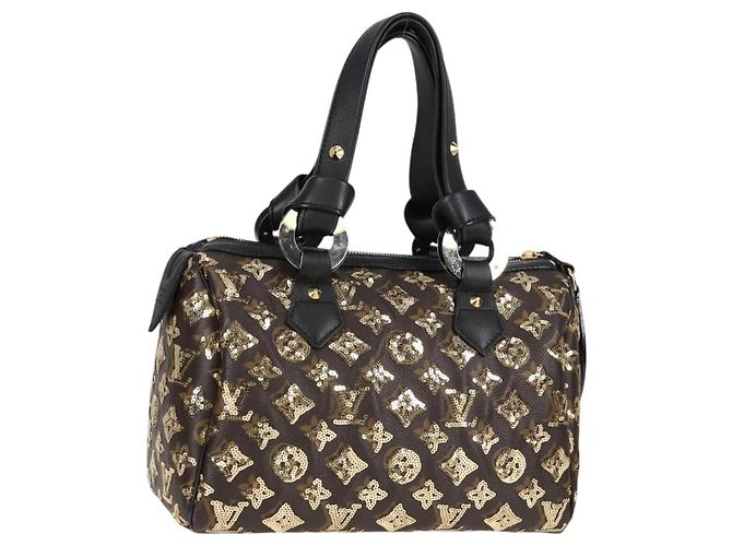 LOUIS VUITTON Borsa Speedy 30 Monogram Eclipse Paillettes Oro M40244 Auth yk18412M D'oro Monogramma