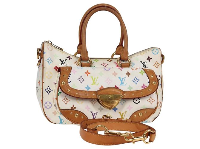 LOUIS VUITTON Bolsa Rita 2way Monograma Multicolor Branco M40125 LV Auth 125339V