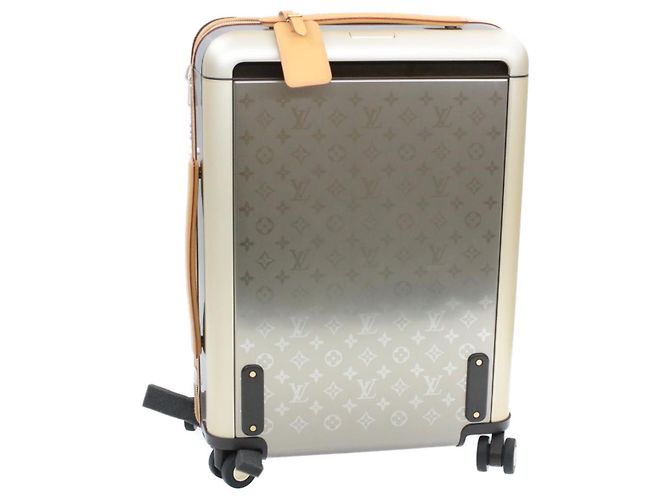 LOUIS VUITTON Valigia a Rulli Horizon 55 in Titanio Monogram M41226 LV Auth ak157SM Argento