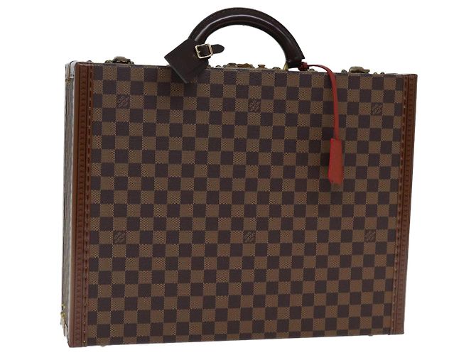 LOUIS VUITTON Pasta de Ataque Damier Ebene Bolsa de Mão LV Auth 74042SM
