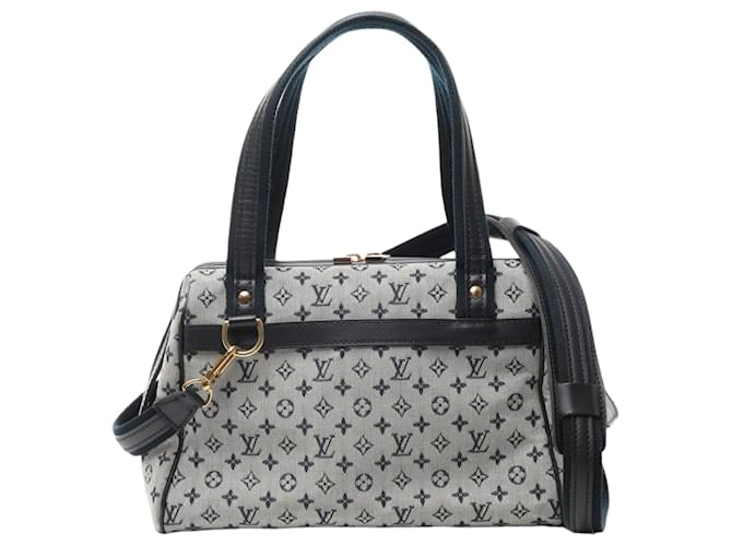 Louis Vuitton Monogram Mini Josephine PM Handbag in Gray and Navy M92312 Blue Cloth  ref.2376388