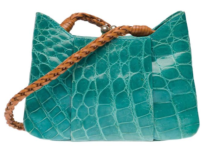 Autre Marque Bolsas NÃO ASSINADAS em Crocodilo Verde - 102731