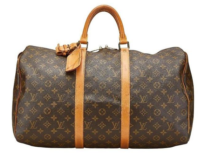 Bolsa Boston Louis Vuitton Monogram Keepall 50 Marrom