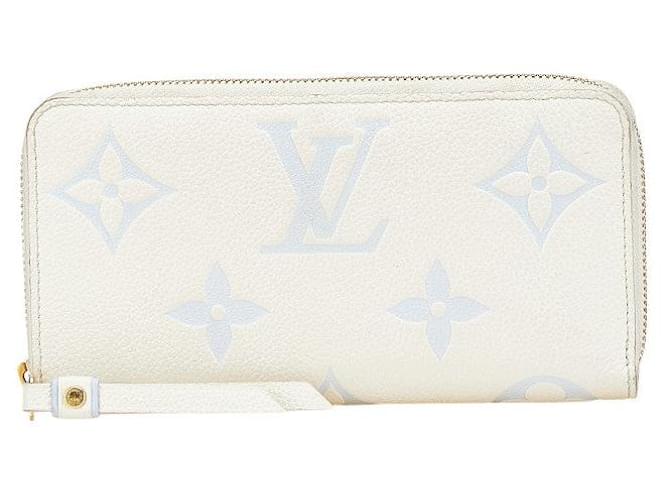 Louis Vuitton Zippy Wallet Monogram Empreinte Long Wallet White Blue Leather  ref.2376544