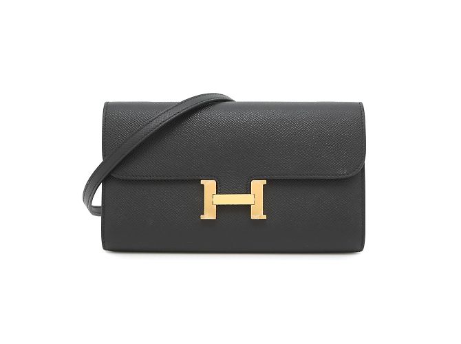 Hermes Hermès Constance To-Go Long Wallet Black
