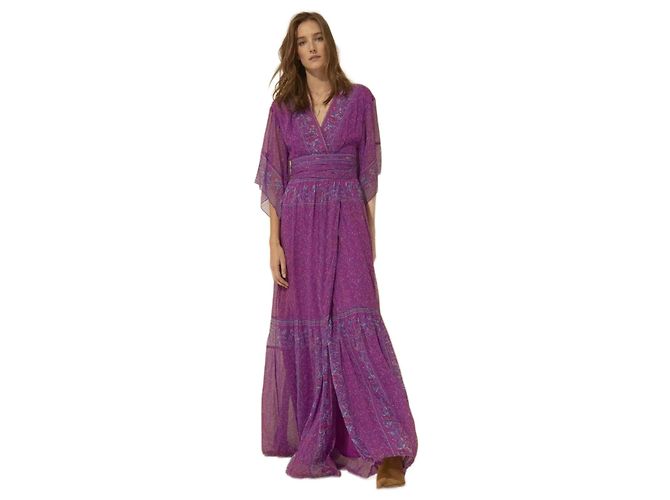 Vestido Ba&Sh Maya de viscose roxo